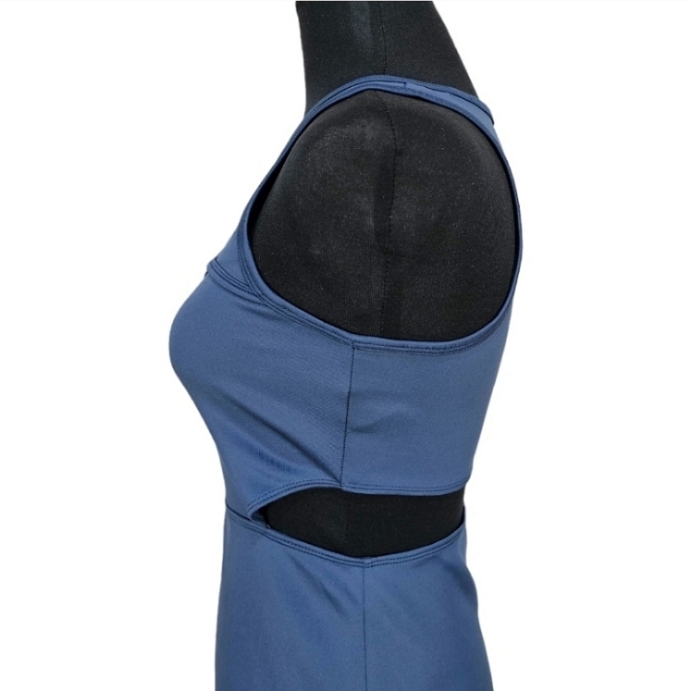 Melody Ehsani ME Womens Sleeveless Halter Mini Dress Sz Small Blue Tennis Prep - Picture 11 of 15
